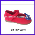 Red bow canvas material smart kids shoes kids fashion high heel shoes brand kids shoes